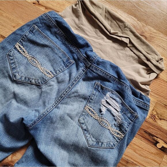 💙3 for $30💙 Indigo Rein Distressed Skinny Maternity Jeans XS - Picture 6 of 6